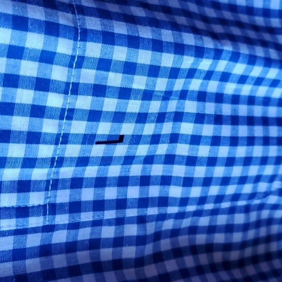 Saddlebred NWT easy care SS blue check button down shirt large classic fit - Picture 9 of 9